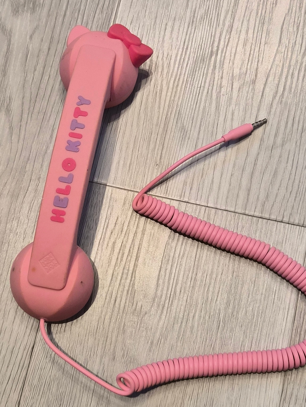 Hello Kitty Pink Retro Handset Headphone with Coiled Cable